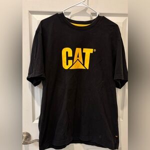 Caterpillar Cat Logo Black & Yellow Short Sleeve T-Shirt